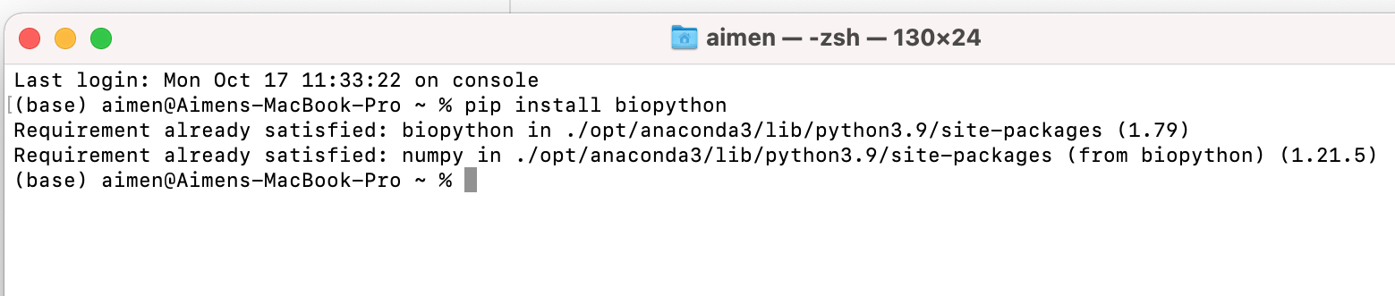 HOW TO INSTALL THE BIOPYTHON PACKAGE | BioCode